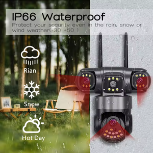 V380กล้องเครือข่าย12MP โปรกล้องรักษาความปลอดภัยไร้สายกล้อง ip รักษาความปลอดภัยกลางแจ้งมองเห็นกลางคืน Wi-Fi สามเลนส์ - Product Image 4