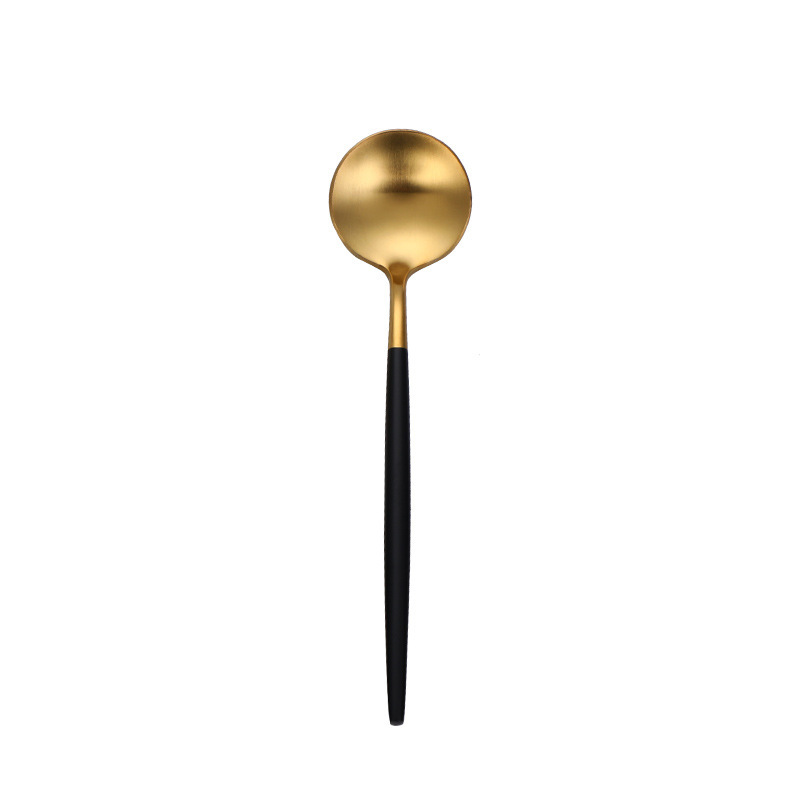 Dessert Spoon-black+gold