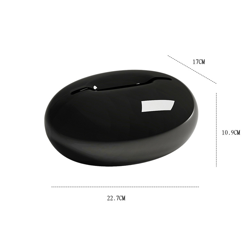 Boîte à mouchoirs goutte d'eau noire-monocouche