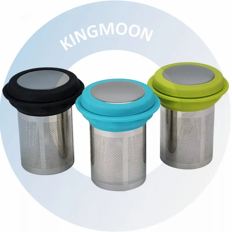 Чайник для заварки из нержавеющей стали, сетчатый Чайный фильтр с силиконом и крышкой, дешево