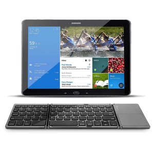 Teclado Bluetooth plegable, teclado inalámbrico portátil recargable con panel táctil y teclado numérico para Android Windows iOS PC