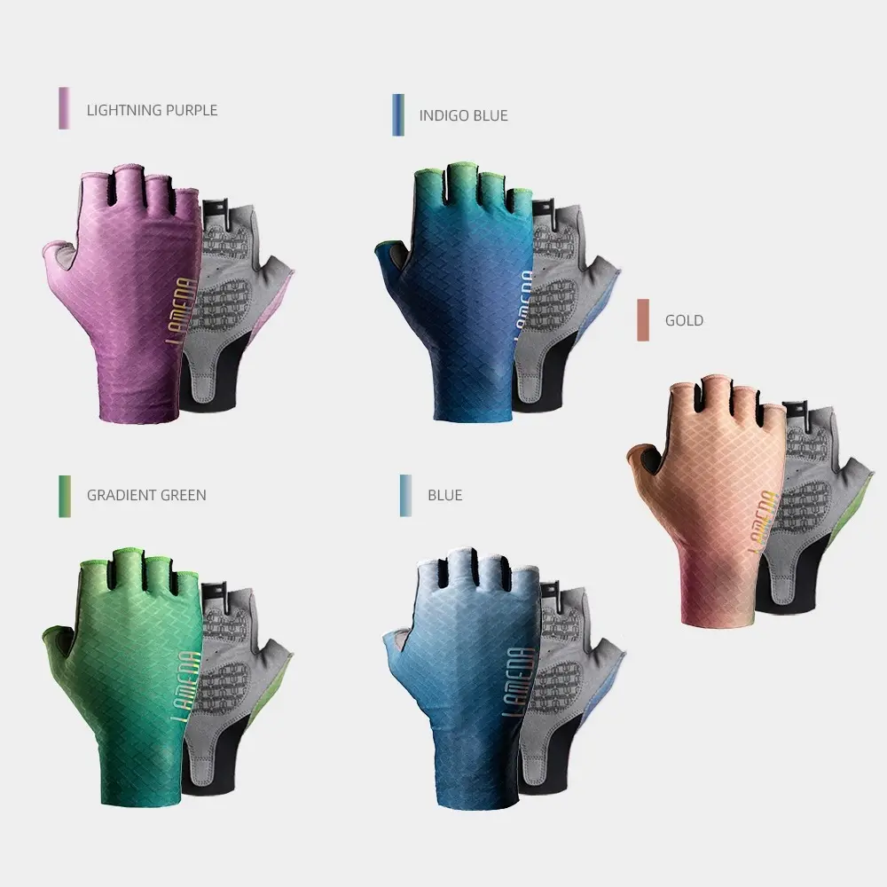 Guantes de ciclismo de montaña para hombre y mujer, manoplas de entrenamiento de medio dedo para bicicleta de carretera