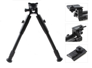 Tactical Plain End Folding <strong>Bipod</strong> Swivel <strong>Mount</strong> <strong>Bipod</strong> Adjustable 3 6 9 Inch with Double Lock Universal Barrel Adaptor - Product Image 4