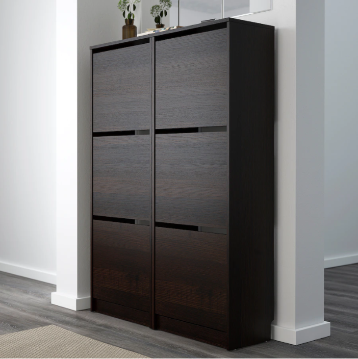 Factory Made Simple Design Shoe Cabinet with 3 Flip-down Compartments