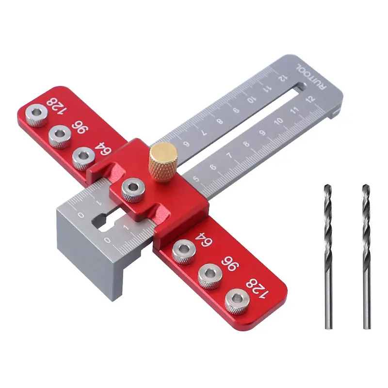 Aluminum Alloy Cabinet Handle Jig, Adjustable Drill Template Guide Tool, Punch Locator Drill Guide for Installation