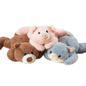 Kawaii <strong>Furry</strong> Lying Cute Animal Soft Cartoon Toy Baby Soft Panda Bear Rabbit <strong>Plush</strong> Toy - Product Image 1