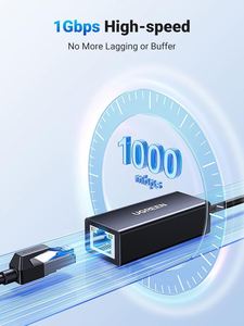 Ugregreen USB เป็น Ethernet Adapter, 1000Mbps อะแดปเตอร์อีเทอร์เน็ตกับ USB 3.0, ไดร์เวอร์ฟรี, อะแดปเตอร์เครือข่าย LAN RJ45