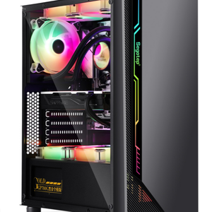 カラーランプコンピュータケースコンピュータケースキャビネット冷却CPUシャシーカラー強化ガラスファン付き - Product Image 3