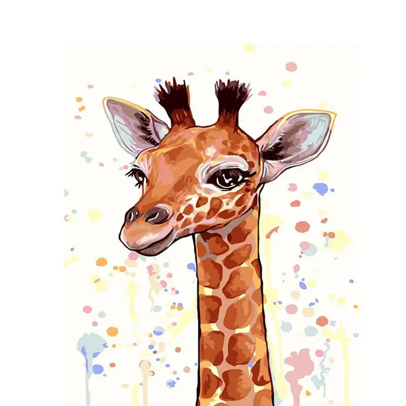 Girafa Decor Wall Art Pintura Imagem Obra Pintura para crianças quarto Quarto Cozinha Banheiro