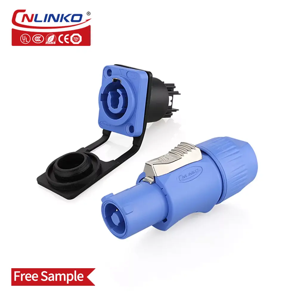 CNLINKO-Conector de Alimentación de 3 pines, conector macho a hembra de la serie YF azul M24