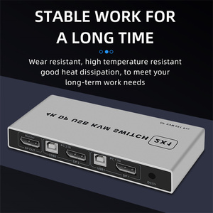 2X1モニタースイッチKVM2ポートKVMスイッチUSBディスプレイポート4K30Hz60Hzスイッチャー (ケーブル付き) - Product Image 5