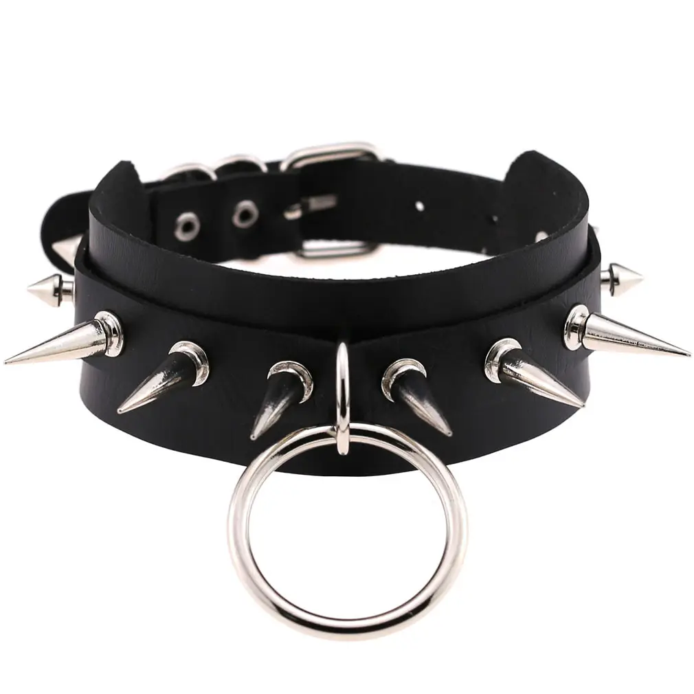 Nueva moda gargantilla collar PU cuero Halloween Collar collares para mujeres niñas Goth gargantilla Punk joyería