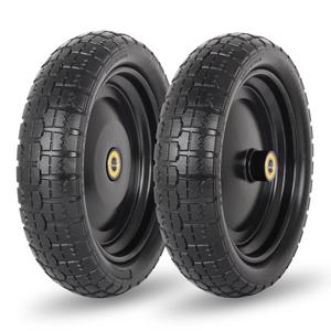 13x3.2 phẳng miễn phí PU bọt rắn lốp và bánh xe cho công cụ làm vườn xe cút kít Xe Đẩy Tay xe tải giỏ hàng - Product Image 1