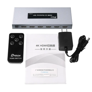 DTECH HDMI Switch 4K 60Hz 5 In 1 Out HDMI Switcher 5 In 1 para PC PS3/4 Set-Top Box