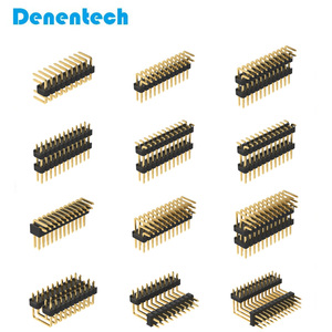 Denentech Customized 2.54mm Pin <strong>Header</strong> Dual Row Right Angle DIP Pin <strong>Header</strong> 2.54mm Pin <strong>Header</strong> Connector - Product Image 5