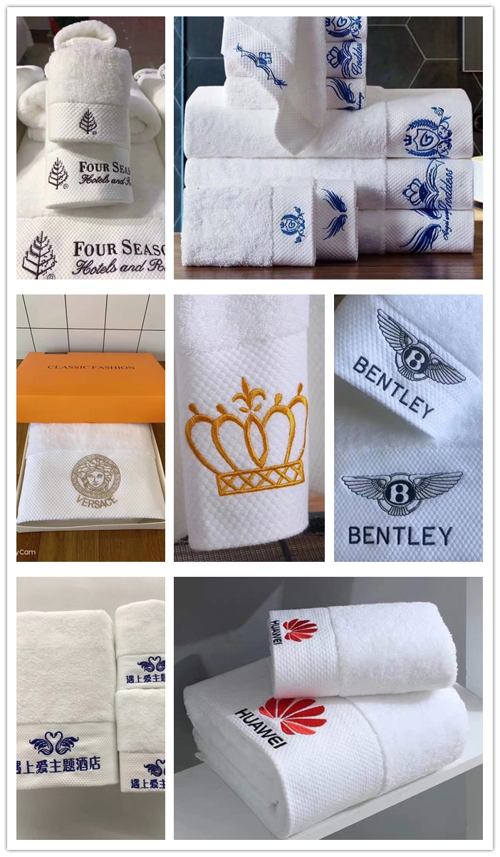 Stock / Custom Logo Low MOQ Hotel Towel 100% Combed Cotton 40s/2 400GSM Face Towel Bath Towel Set Customize OEM Available