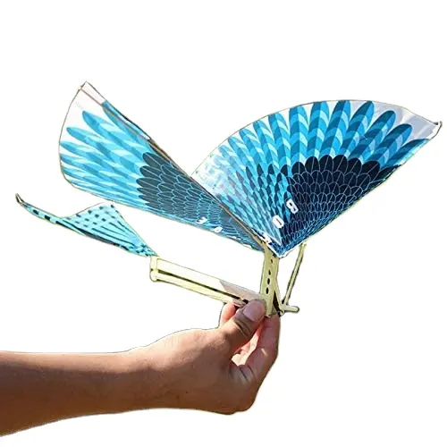 Handmade bionic air Plane DIY elastic rubber band power flying birds model kites kids outdoor toys for kid assembly gifts