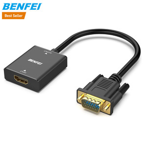 BENFEI HDMI a VGA Venta caliente Uni-Directional HDMI Computer a VGA Monitor Adapter (hembra a macho) con conector de audio de 3,5mm - Product Image 1
