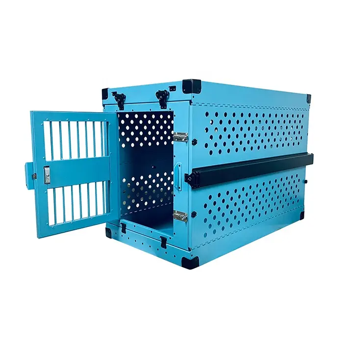 Mer Bleu 40 pouces En Aluminium Pliable Chien Cage XL grand Pliage Chenil Pour Animaux de compagnie