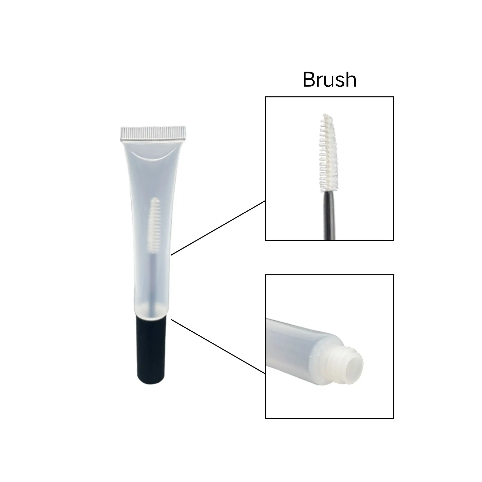 D19mm 8ml 10ml 15ml 20ml 25ml 30ml Soft squeeze Tube with Brush Eyelash cream Packaging eyebrow mascara Tube