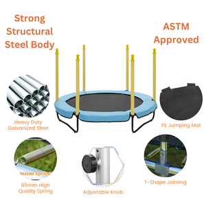 Jingyi 60-Inch Mini Round Jumping Trampoline <strong>PVC</strong> Spring Cover &amp; Safety <strong>Net</strong> for Kids Indoor/Outdoor Use - Product Image 5