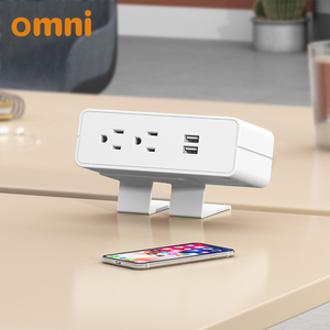 办公桌用多色桌面立方体2A插头插座2 USB充电器电源板插座 - Product Image 3