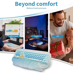 Set Tappetino Mouse Ergonomico in Memory Foam con Poggiapolsi e Tappetino Antiscivolo per Ufficio Personalizzabile - Product Image 4