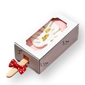 Özel tek Popsicle Cakesicle hediye kutusu ambalaj seti 3.7X2.2X1.5 inç beyaz Clear 3 4 bölücü Mini cakesicle kutuları - Product Image 3