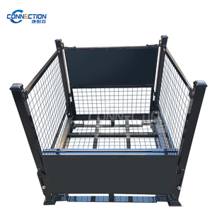 Caja de Metal Duradera Apilable Hierro Acero Malla de Alambre Soldada Jaula de Almacenamiento Palé Apilable Acero Doblado para Uso en Almacén - Product Image 4