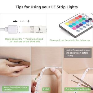 แสงในร่ม32.8ft RGB 5050สมาร์ทนำแถบแสงที่มี24Key ควบคุมระยะไกลอะแดปเตอร์wifi App กันน้ำ IP65 RGBW ดิจิตอล - Product Image 4