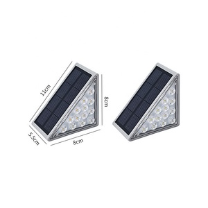 Stairs <strong>Led</strong> Light Auto on Off Solar Step Light White RGB Solid Color Changing Triangle Waterproof Sensor Deck Solar Stair Light - Product Image 6