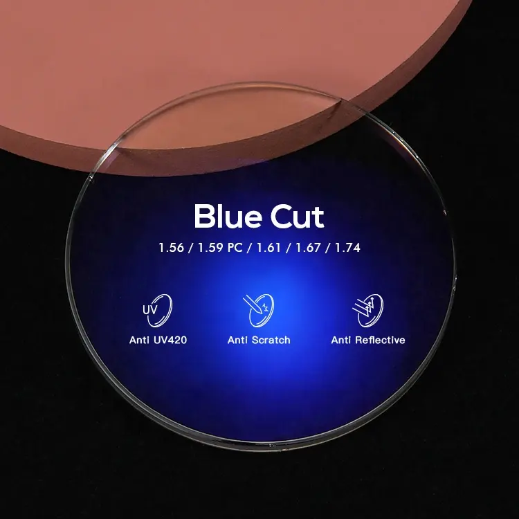 UV420 azul corte cr39 lente azul bloque oftálmico luz azul bloqueo al por mayor gafas lentes