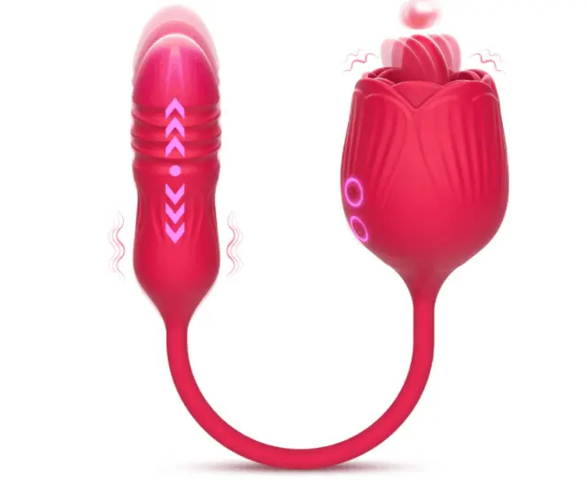 Rose Toy Vibrator für Frauen Klitoris lecken Stimulator mit Schub vibrierenden Butt Plug Sexspielzeug für Frauen Sexuelles Vergnügen