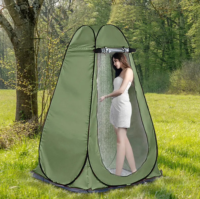 Tente de bain extérieure recouverte d'argent épaissie automatique Pop Up tente de pêche robe vêtements toilette tente de douche