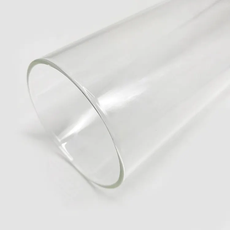 Tubo de vidro de quartzo, cilindro transparente de grande diâmetro resistente ao calor