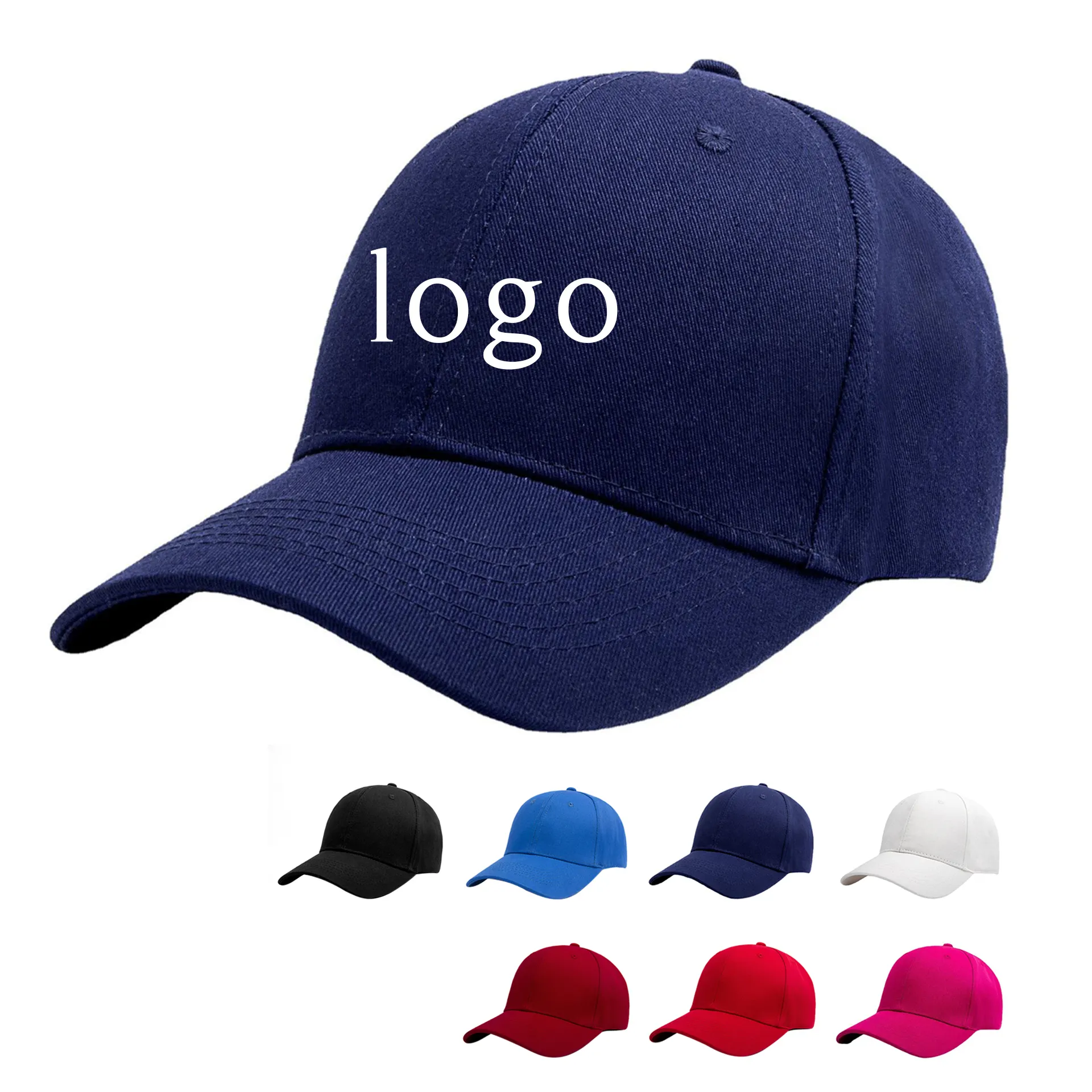All'ingrosso In magazzino cappello Unisex completo personalizzato blu Navy 3D ricamo promozionale berretto da Baseball per gli uomini