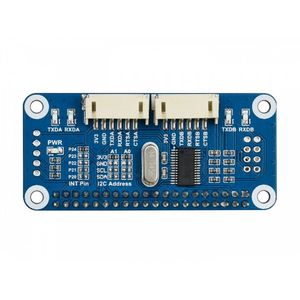 Cappello di espansione seriale Waveshare per Raspberry Pi, interfaccia I2C, 2-ch UART, 8 GPIOs kit di pannelli di espansione - Product Image 4