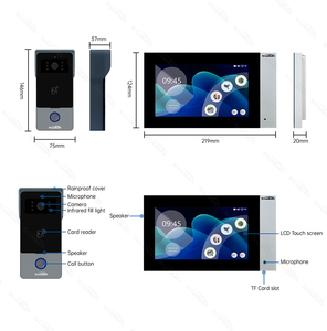 Sistema de intercomunicación de vídeo bidireccional de 7 pulgadas Trudian para interiores, 2 monitores, 1 Kit de estación para exteriores, puerta delantera, teléfono, cámara, timbre para Villa - Product Image 4