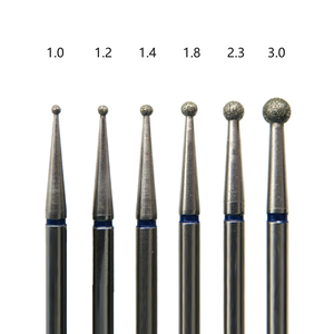 Kırmızı tırnak elmas Bur yuvarlak top elmas tırnak süsü matkap ucu manikür tırnağı freze kesicisi boyutu 1.8 2.3 3.0 3.5 4.0 5.0 - Product Image 6