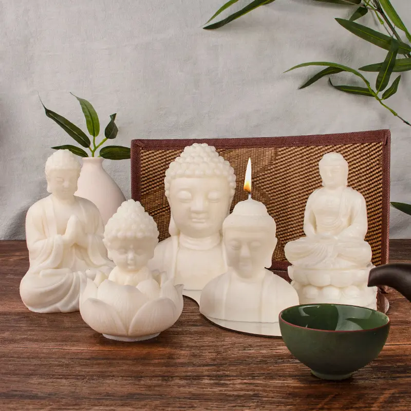 Buddha Silicone sapone stampi candela arte arte resina aromaterapia candele argilla cera artigianato ornamento artigianale