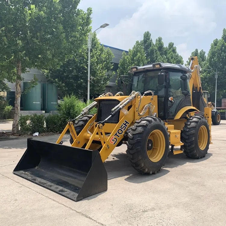 TOSH New Engine Backhoe Excavator Loader 4x4 Wheel Front Loader for Machinery with Competitive Price
