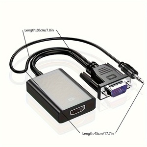 Adaptador VGA a HDMI con convertidor de audio macho a hembra VGA Adaptador de audio y video de 1080p con cable de alimentación USB. - Product Image 6