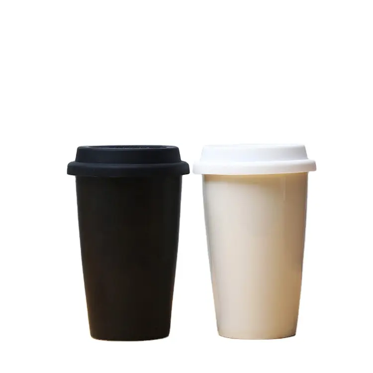 蓋付きクリエイティブセラミックマグダブルウォールカップ広告コーヒーカップカスタマイズロゴ