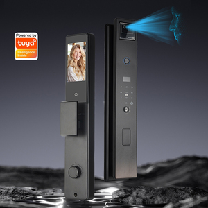 Vendita diretta di fabbrica Finger Print sblocco nero Smart Lock in alluminio porta NFC Card riconoscimento facciale Smart serratura porta
