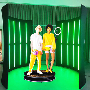 Son 100Cm cam 360 fotoğraf kabini Rgb 360 derece Led aydınlatma arka kişiselleştirilmiş 360 otomatik fotoğraf kabini sonsuz Gl - Product Image 2
