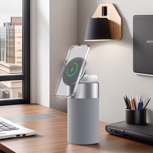 Manyetik Kablosuz Şarj Cihazı Hoparlör 1800mah BT Taşınabilir 15w 2'si 1 Arada Telefon Kulaklık Kablosuz Şarj İstasyonu Özelleştirin - Product Image 3