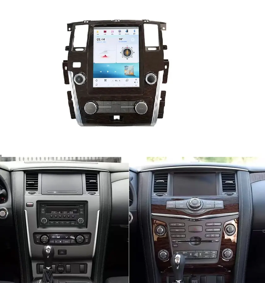 12.1" tesla style screen Andro11 car multimedia player For Nissan Patrol Y62 2010-2020 Car Auto Radio Player GPS Navigation Head