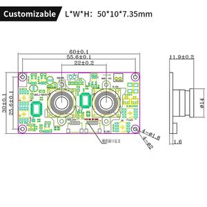 3D-Tiefeninfrarot-Binokular-Kameramodul für Gesichtserkennung 1080P Kamera mit AR0230-Sensor - Product Image 5