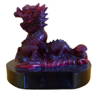 Estatua de dragón de resina china de color único, figuritas y esculturas coleccionables