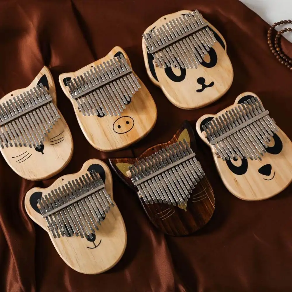 Cartoon daumen klavier 17 schlüssel kalimba musical instrument mahagoni nette mini kalimba